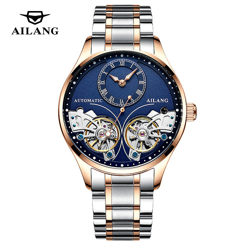 Tourbillon Movement Watch - AILANG flambant neuf mode Double Tourbillon