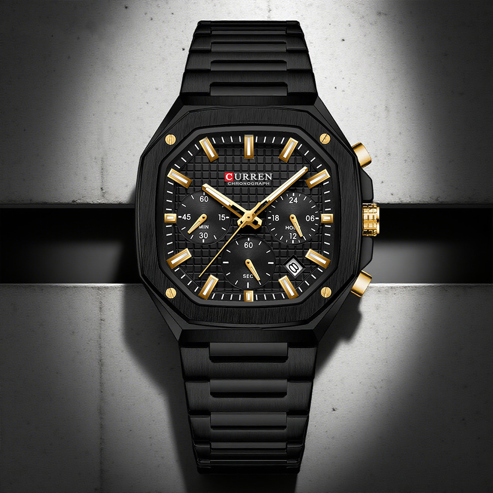 Luxury Watch Hand - CURREN montre chronographe carrée de luxe